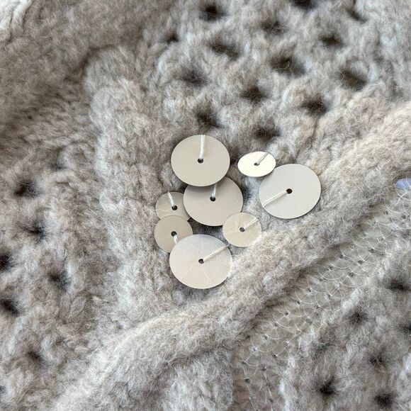 NWT WHBM white house black market cable knit embellished sweater M - Picture 13 of 14